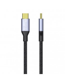 Кабел DeTech, Type-C - Type-C, 100W, 4K, 20GB/s, PD, 2.0m, Черен - 18383