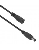 DC Удължител DeTech, 5.5x2.1 M/F, 5.0m, Черен - 18373