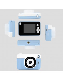 Детски фотоапарат No brand ECM-AC10A, 4К двойна камера, 32GB, 2.4 инча, 600mAh, Син - 91070