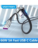 Vention Кабел USB 3.1 Type-C / USB 2.0 AM - 1M Black U-Shaped, Aluminum Alloy 5A - COHHF
