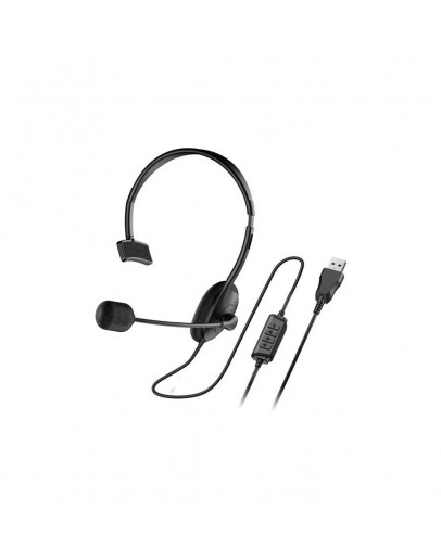 Genius слушалки с микрофон Single Ear Headset - HS-100U, Mic, USB, Black