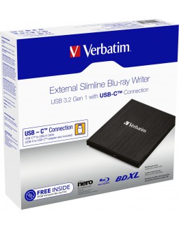 Verbatim External Slimline Blu-ray Writer Type-C