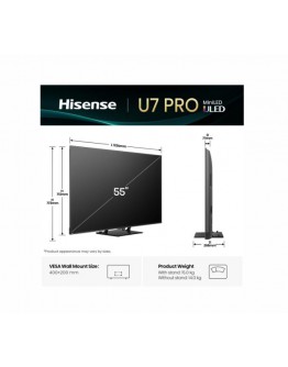 Hisense 55U7Q Pro, 4K Ultra HD 3840x2160, ULED, FA