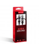 Кабел за данни DeTech DE-54UCI, 4в1 USB-Lightning/Type-C Type-C - Type-C, 1.0m, Черен - 40535