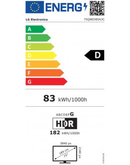 LG 75QNED85A3C, 75 4K QNED HDR Smart TV, 3840x2160