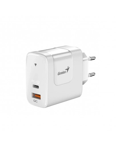 Genius Универсално зарядно за стена Charger Wall GaN - USB Type-C/A 65W White - PD-65AC