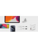 Genius Универсално зарядно за стена Charger Wall GaN - USB Type-C/A 65W White - PD-65AC