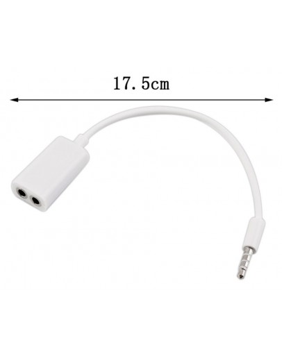 Аудио преходник 3.5 Male - 2x3.5 Female, DeTech 12см - 18212