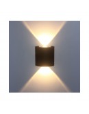 Фасадна лампа аплик DeTech , 2*1W, 4000K, IP44, Черен - 77030