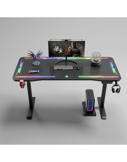 Геймърско бюро No brand Y109, 4 в 1, RGB, Черен - 74009