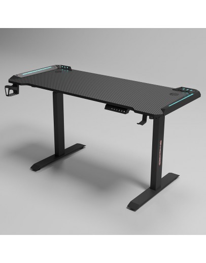 Геймърско бюро No brand Y100-B, 4 в 1, RGB, Черен - 74008