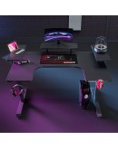 Геймърско бюро No brand P203, 5 в 1, RGB, Черен - 74004