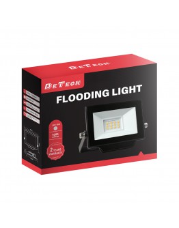 LED прожектор DeTech, 10W, 6500K, IP65, Черен - 77021