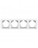 Четворна рамка DeTech DE-9223-84, Хоризонтална, За вграждане, 293x80, Бял - 75041