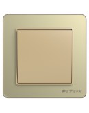 Кръстат електрически ключ DeTech DE-6008-33, Схема 7, 10А, 250V, За вграждане, IP20, Златист - 75013