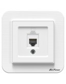Единична розетка за компютър DeTech DE-9223-61, RJ45, Cat5E, За вграждане, IP20, Бял - 75035