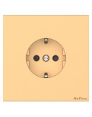 Единичен електрически контакт DeTech DE-9225-42,  Шуко, За вграждане, 16А, 250V, IP20, Златист - 75088