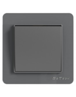 Единичен електрически ключ DeTech DE-6008-01, Схема 1, 10A, 250V, За вграждане, IP20, Сив - 75019