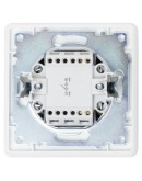 Единичен електрически ключ DeTech DE-6008-01, Схема 1, 10A, 250V, За вграждане, IP20, Бял - 75001