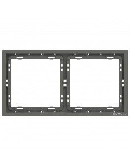 Двойна рамка DeTech DE-9227-82, Хоризонтална, За вграждане, 151x80, Сив - 75145