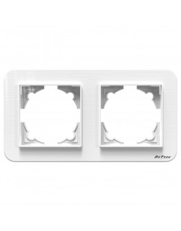Двойна рамка DeTech DE-9223-82, Хоризонтална, За вграждане, 151x80, Бял - 75039