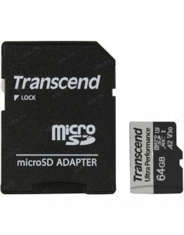 Transcend 64GB micro SD with adapter UHS-I U3 A2 U