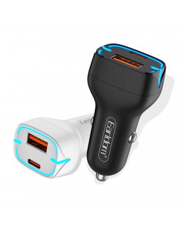 Зарядно устройство за кола Earldom ES-CC2, 1xUSB QC3.0, 1xType-C PD, Различни цветове - 40246