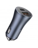 Зарядно устройство за кола Baseus Golden Contactor Pro, 40W, USB, Type-C, С Type-C кабел, Сив - 40508