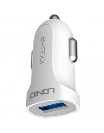 Зарядно устройство за кола, LDNIO DL-C17, 5V/1A, Универсално, 1 x USB, С Micro USB кабел, Бял - 14377