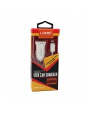 Зарядно устройство за кола, LDNIO DL-C17, 5V/1A, Универсално, 1 x USB, С Micro USB кабел, Бял - 14377
