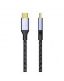 Кабел DeTech, Type-C - Type-C, 100W, 4K, 20GB/s, PD, 2.0m, Черен - 18383