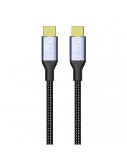 Кабел DeTech, Type-C - Type-C, 100W, 4K, 20GB/s, PD, 2.0m, Черен - 18383