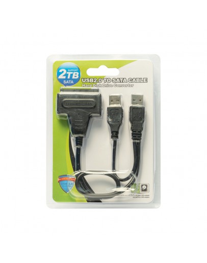 Преходник, No brand, USB 2.0 към SATA, Черен - 18296