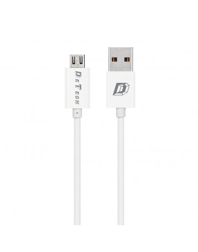 Кабели за данни DeTech, 10бр. Micro USB, 1.0m, Бял - 14143