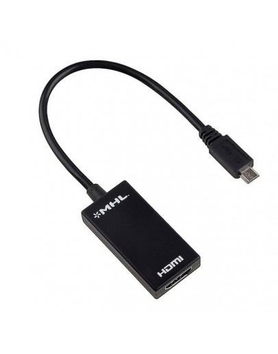 Преходник No brand, MHL (micro USB) към HDMI, 15см, Черен - 18223