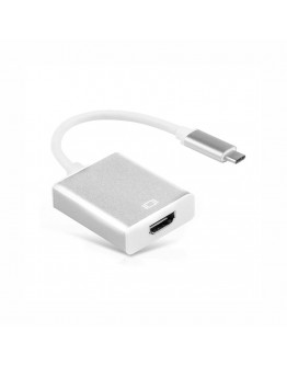 Преходник, No brand, USB Type-C към HDMI, Бял - 18298