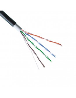 Кабел No brand OUTDOOR CAT5 UTP, Черен, С медно жило, 305m - 18408