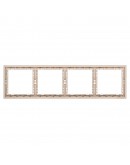 Четворна рамка DeTech DE-9227-84, Хоризонтална, Мат, За вграждане, 293x80, Златист - 75132