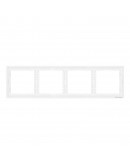 Четворна рамка DeTech DE-9227-84, Хоризонтална, Мат, За вграждане, 293x80, Бял - 75118