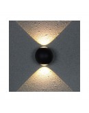 Фасадна лампа аплик DeTech , 2*3W, 4000K, IP44, Черен - 77034