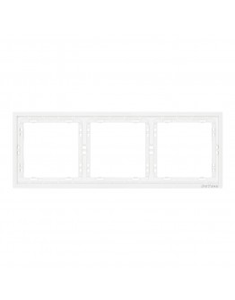 Тройна рамка DeTech DE-9227-83, Хоризонтална, Мат, За вграждане, 222x80, Бял - 75117