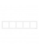 Петорна рамка DeTech DE-9227-85, Хоризонтална, Мат, За вграждане, 364x80, Бял - 75119