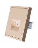 Единична розетка за компютър DeTech DE-9227-61, RJ45, Cat5E, Мат, За вграждане, IP20, Златист - 75126