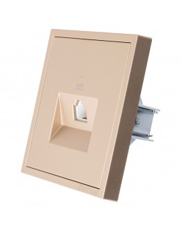 Единична розетка за компютър DeTech DE-9227-61, RJ45, Cat5E, Мат, За вграждане, IP20, Златист - 75126