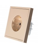 Единичен електрически контакт DeTech DE-9227-42, С рамка, Мат, Шуко, 16А, 250V, За вграждане, IP20, Златист - 75124