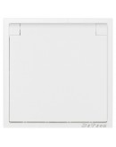 Единичен влагозащитен контакт DeTech DE-9227-45, С рамка, Мат, Шуко, 16А, 250V, За вграждане, IP40, Бял - 75110