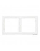 Двойна рамка DeTech DE-9227-82, Хоризонтална, Мат, За вграждане, 151x80, Бял - 75116
