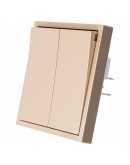 Двоен електрически ключ DeTech DE-9227-02, С рамка, Мат, Схема 5, 10А, 250V, За вграждане, IP20, Златист - 75121