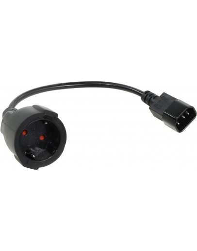 VCom захранващ кабел Cable Power Ext IEC 320 C14 / SCHUKO F 0.2m 16A Black - CE002-CU1.5mm-0.2m