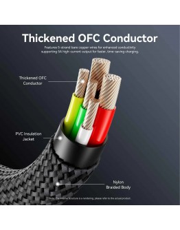Vention кабел Cable - USB2.0 Type-C to Type-C - 5A Fast Charging, 240W, PD3.1, 1.2m -  CTYBAV